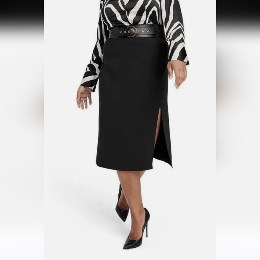 NWT Sergio Hudson X Target XS High Waist Slit Pencil Skirt Black 2895-w